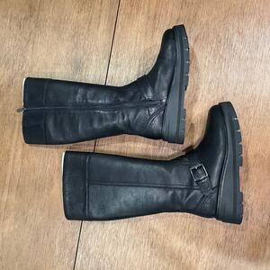 Timberland Leather Knee High Boot - Black Full Grain Sz 7 - Waterproof